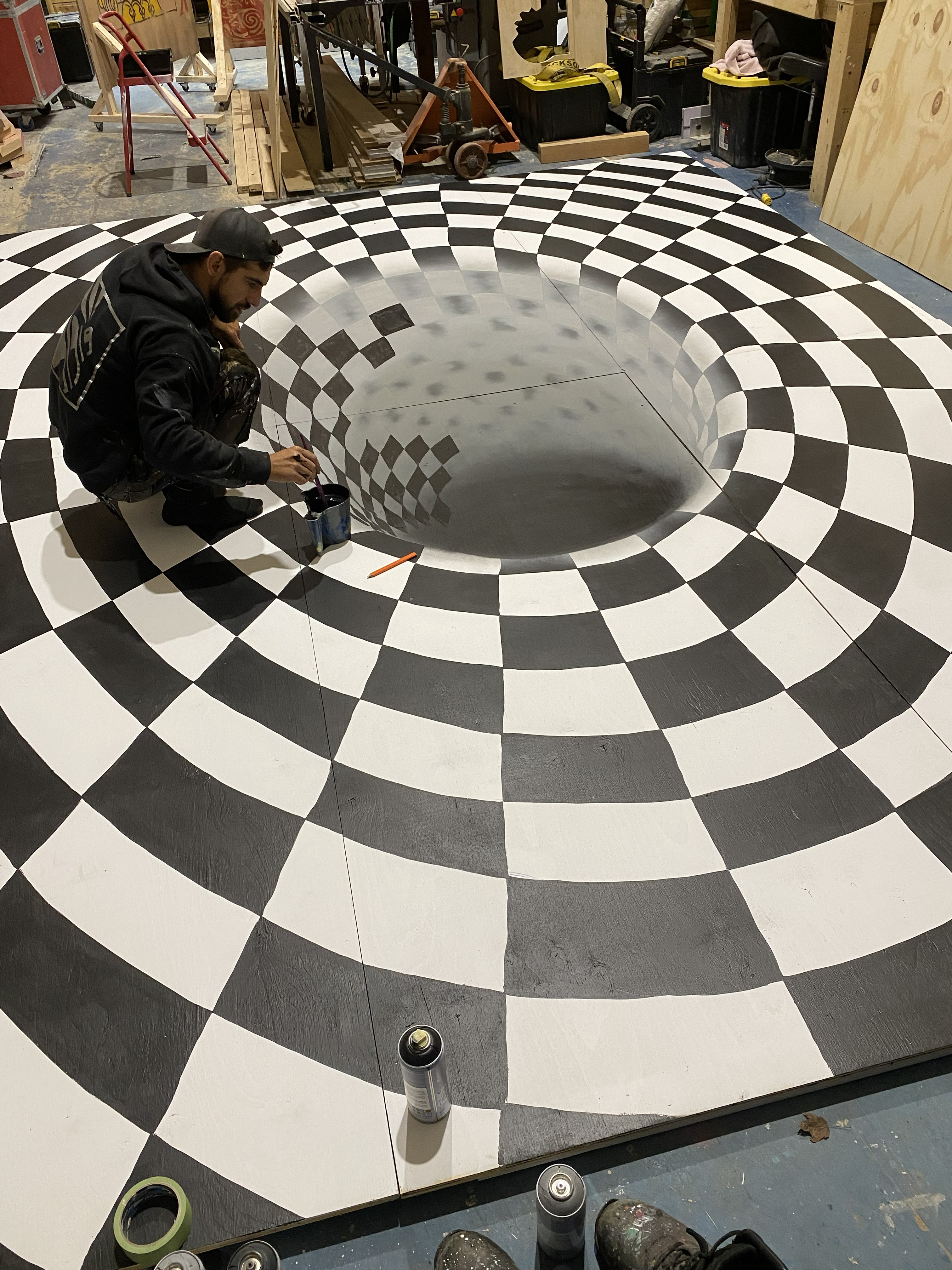 Trompe l'oeil personnalisé plancer pour un spectacle Gatineau